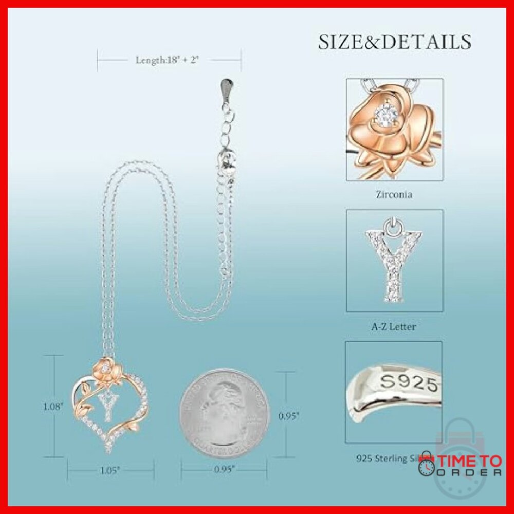 Sterling Silver Adjustable Initial Necklace With … - image 3